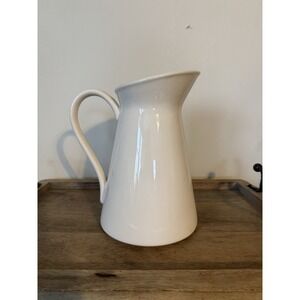 Farmhouse Style White Pitcher Ceramic Pier 1 Tall Cottage Core Home Decor